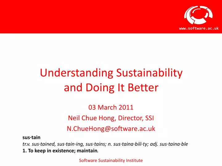 understanding sustainability and doing it better