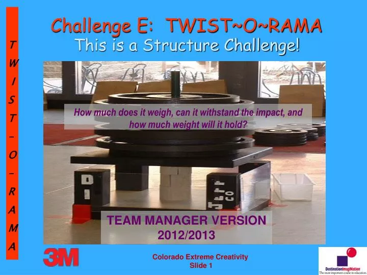 challenge e twist o rama this is a structure challenge