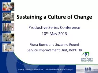 Sustaining a Culture of Change