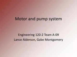 Motor and pump system