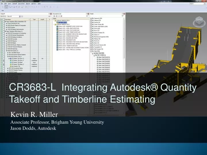cr3683 l integrating autodesk quantity takeoff and timberline estimating