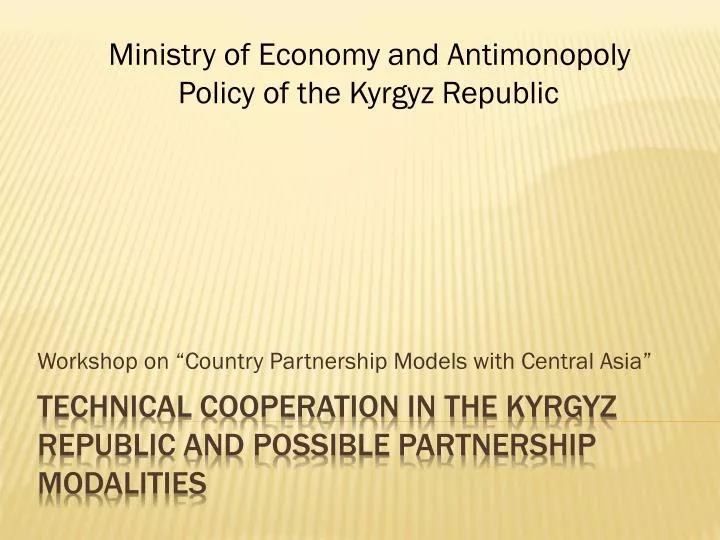 workshop on country partnership models with central asia