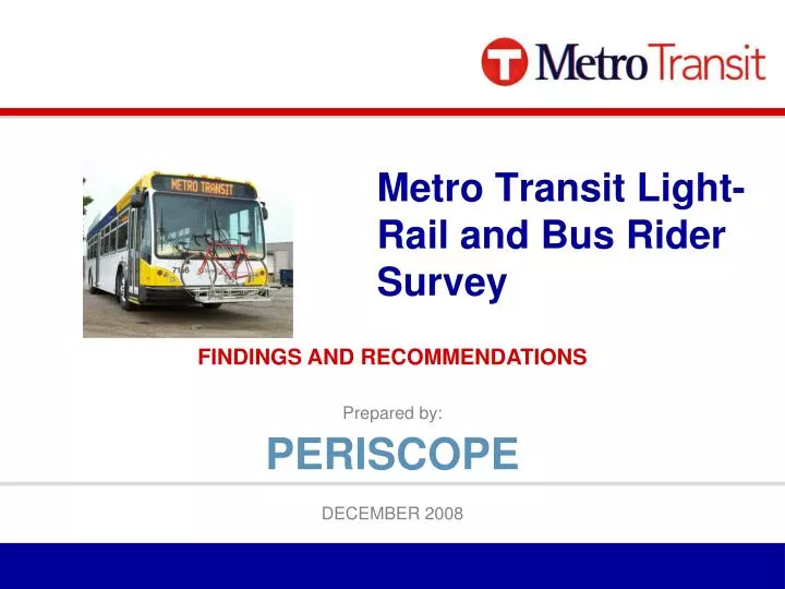metro transit light rail and bus rider survey