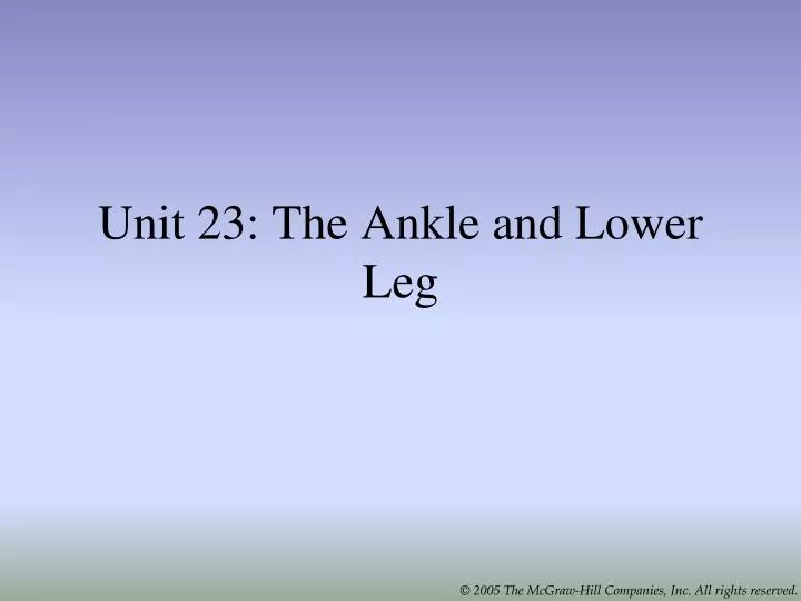 unit 23 the ankle and lower leg