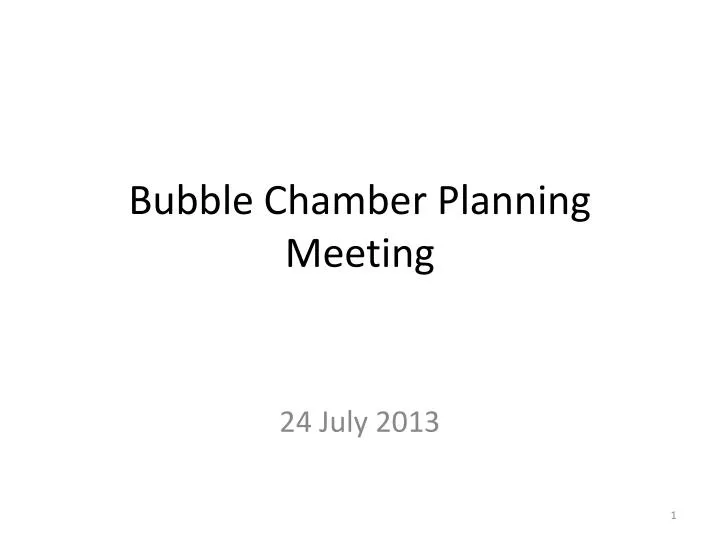 bubble chamber planning meeting
