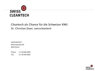 Cleantech als Chance für die Schweizer KMU