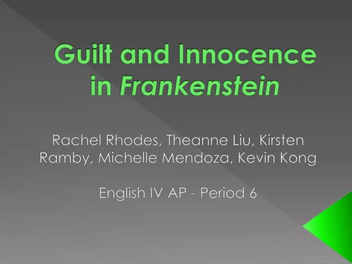 guilt and innocence in frankenstein