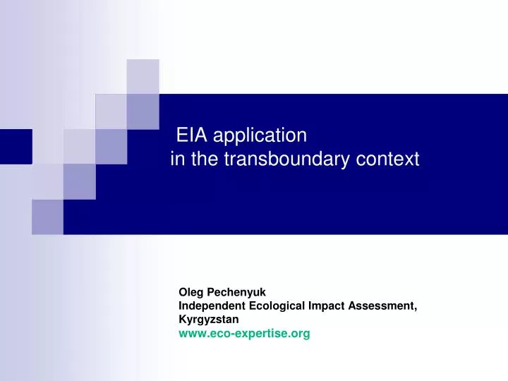 eia application in the transboundary context