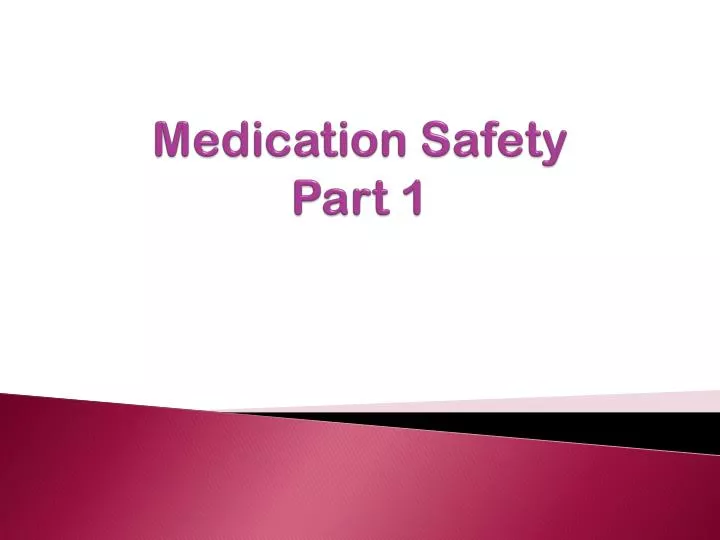 medication safety part 1