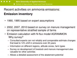 Recent activities on ammonia emissions: Emission inventory