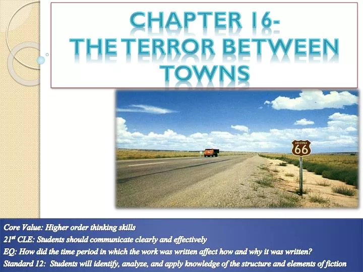 chapter 16 the t error between towns