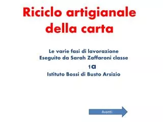 riciclo artigianale della carta