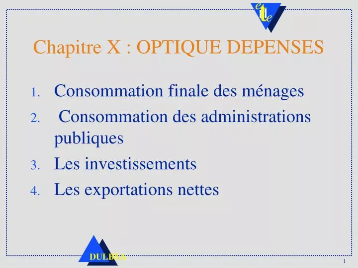 chapitre x optique depenses