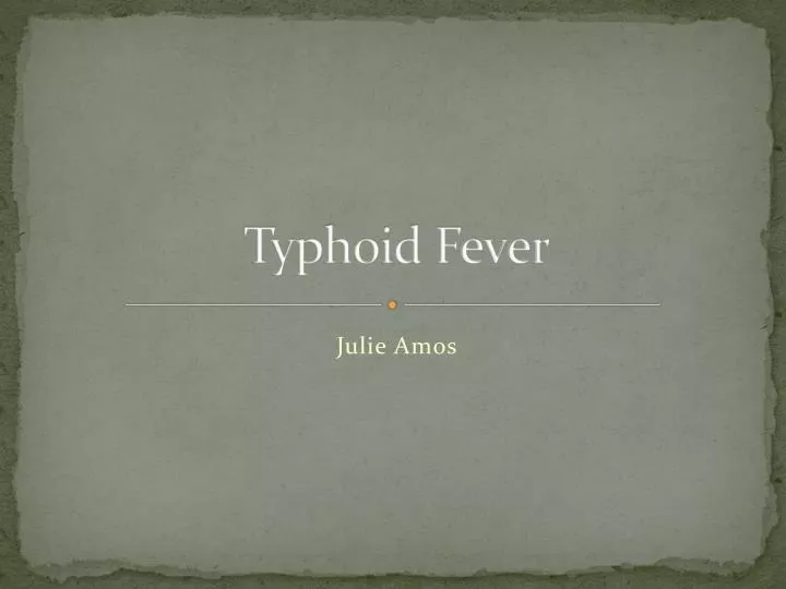 typhoid fever