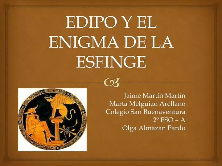 edipo y el enigma de la esfinge