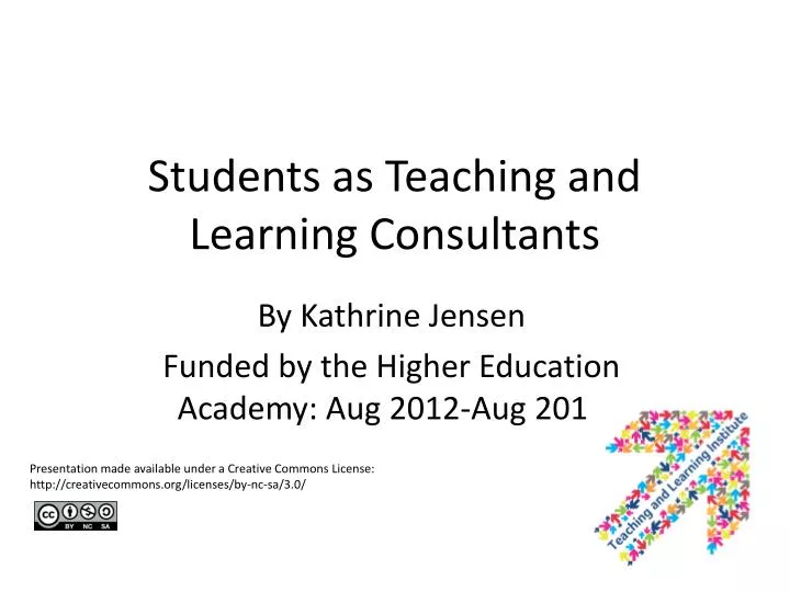 students as teaching and learning consultants