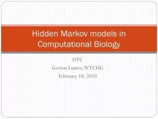 Hidden Markov models in Computational Biology