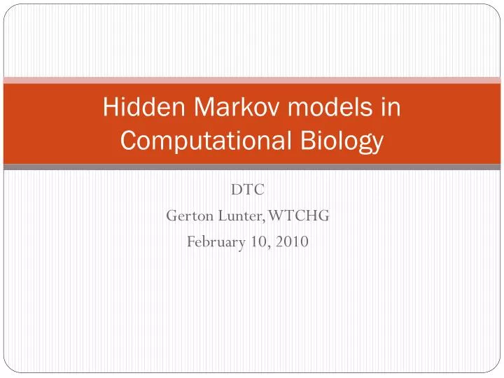 hidden markov models in computational biology