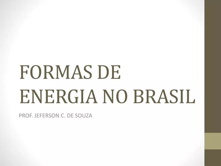 formas de energia no brasil