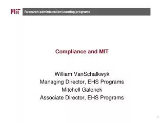 Compliance and MIT