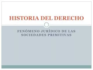 historia del derecho