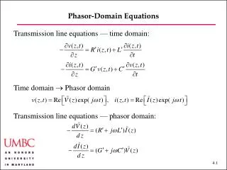 Phasor-Domain Equations
