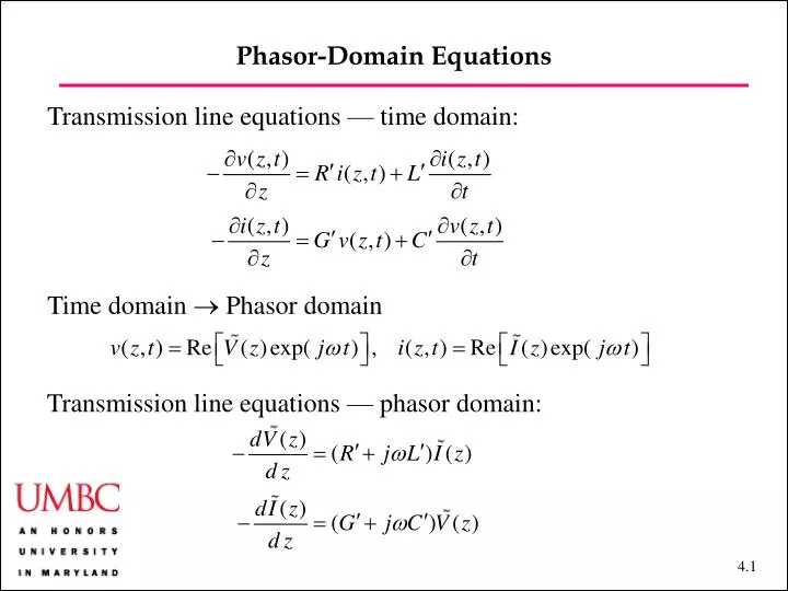 phasor domain equations