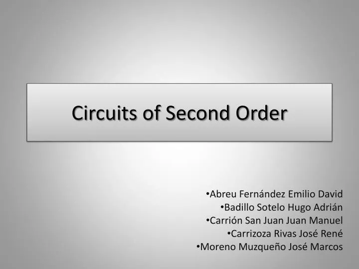 circuits of second order