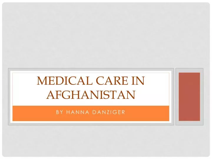medical care in afghanistan