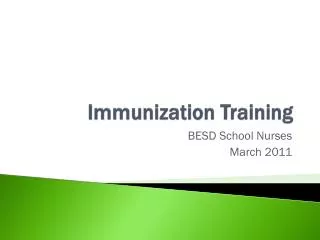 Immunization Training