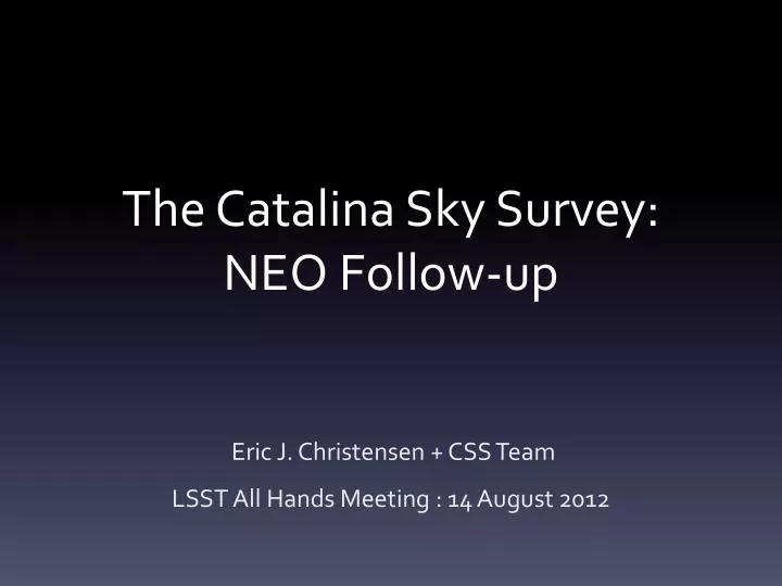 the catalina sky survey neo follow up