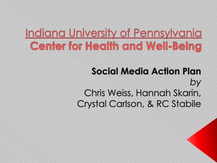 indiana university of pennsylvania center for health and well being
