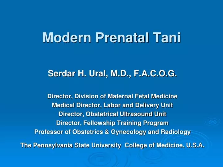 modern prenatal tani