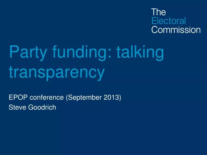 party funding talking transparency