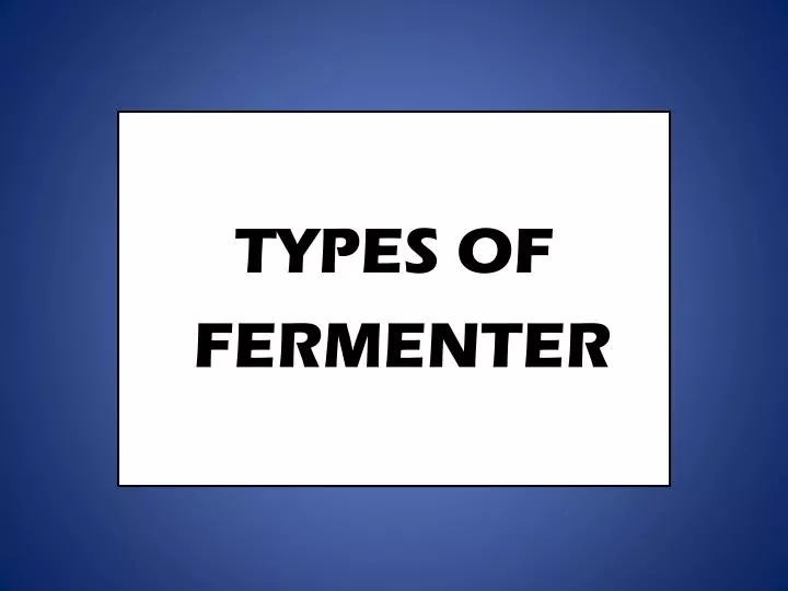 types types of fermenter