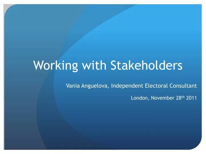 working with stakeholders