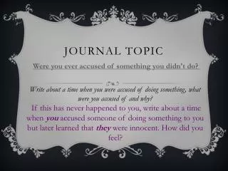 Journal Topic