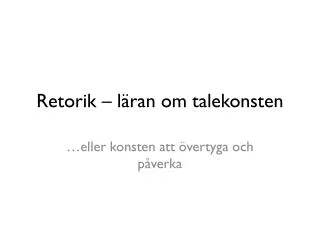 retorik l ran om talekonsten