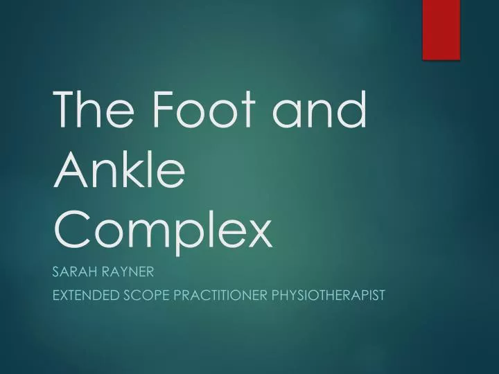 the foot and ankle complex