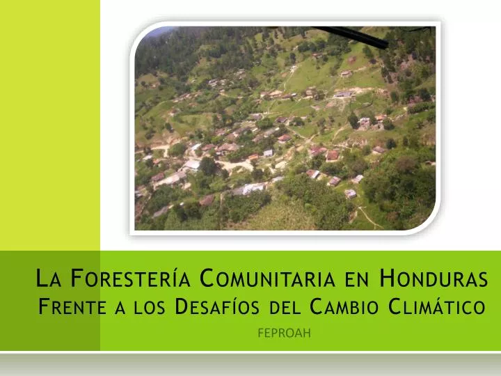 la forester a comunitaria en honduras frente a los desaf os del cambio clim tico