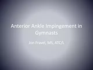 Anterior Ankle Impingement in Gymnasts