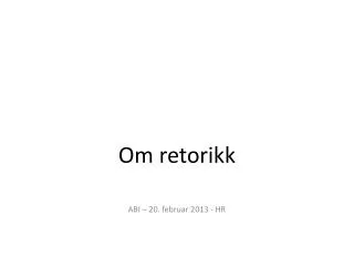 om retorikk