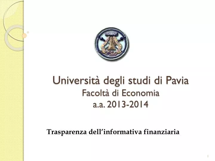 universit degli studi di pavia facolt di economia a a 2013 2014