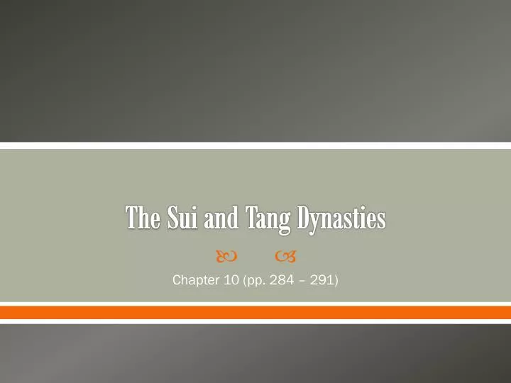 the sui and tang dynasties