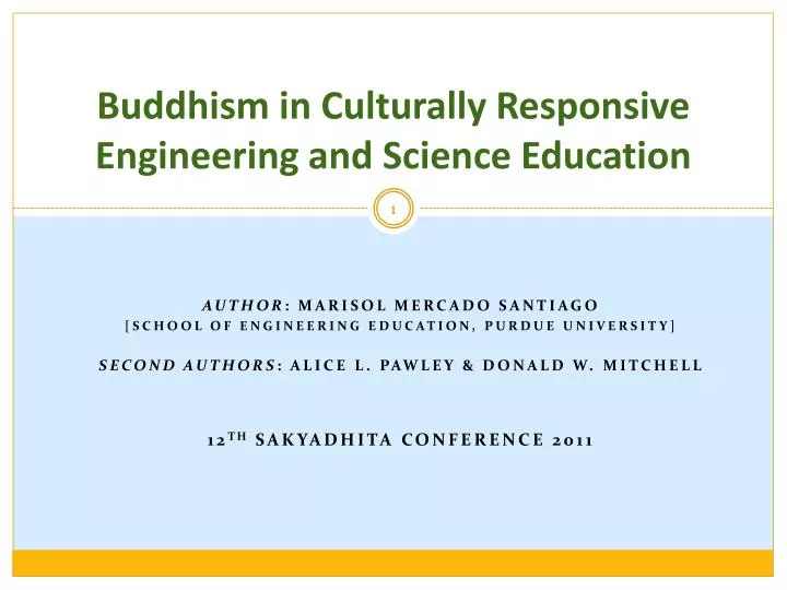 buddhism in culturally responsive engineering and science education