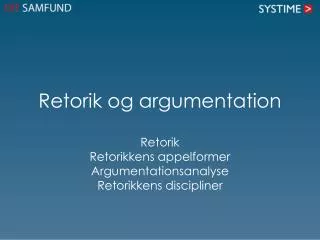retorik og argumentation
