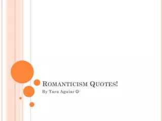 Romanticism Quotes!