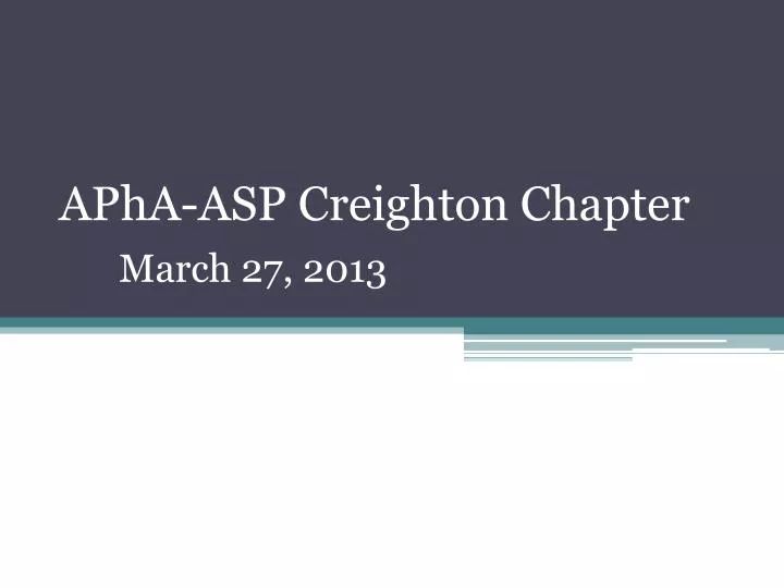 apha asp creighton chapter