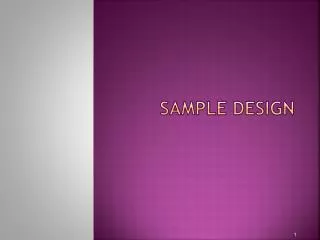 Sample Design