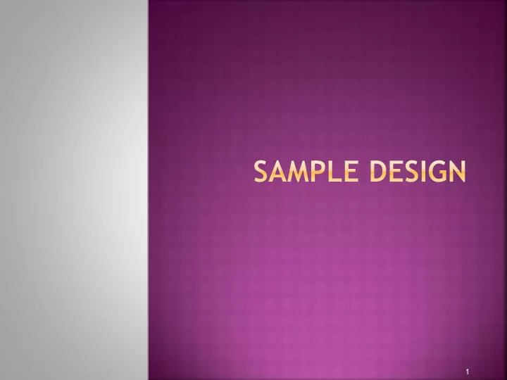 sample design